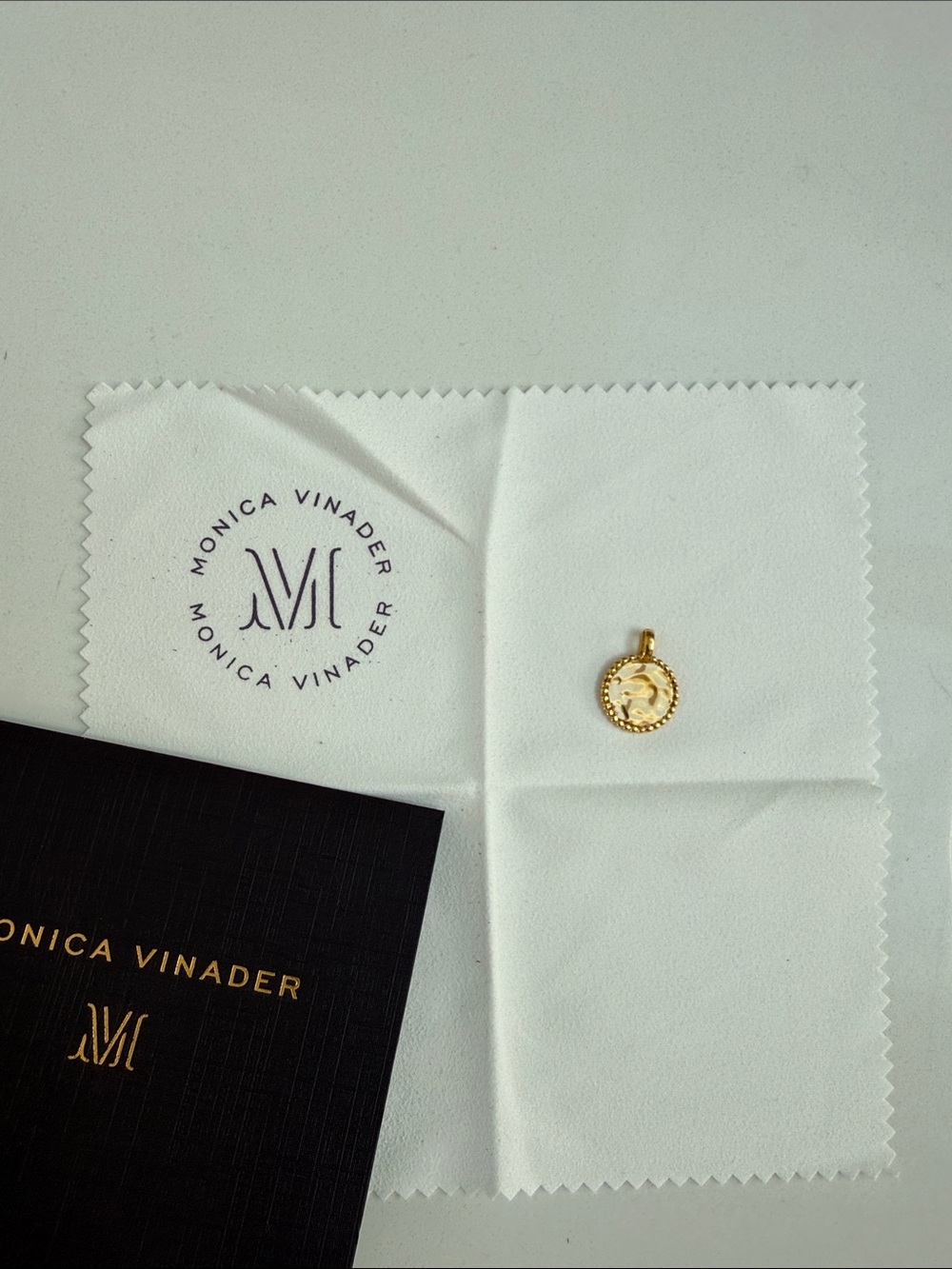 MONICA VINADER Gold Textured Coin Pendant